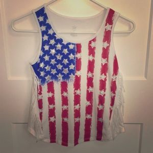 Patriotic Side Fringe Tank Top 🇺🇸